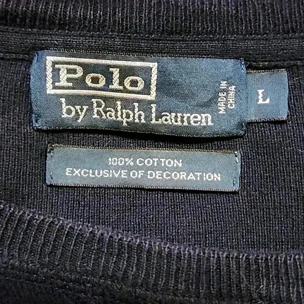 Vintage Polo by Ralph Lauren Men's Textured Cotton Crewneck Sweater-size L-EUC🐎